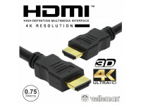 Velleman Dourado Macho / Macho 2.0 4k Preto 0.75m Velleman Dourado Macho / Macho 2.0 4k Preto 0.75m